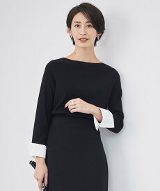 【SALE／40%OFF】ICB 【洗える】 クロスコンビ デザインニットプルオーバー アイシービー トップス ニット ネイビー ブラック【送料無料】
