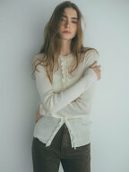 Mila Owen UVケアフリルカーディガン ミラオーウェン トップス カーディガン グレー グリーン ピンク【送…