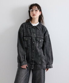【SALE／40%OFF】VICKY オーバーシルエットデニムジャケット≪洗濯機で洗える≫ ビッキー ジャケット・アウター テーラードジャケット・ブレザー ブルー ネイビー ブラック【送料無料】