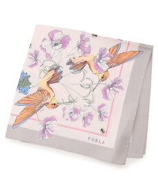 FURLA FURLA(フルラ) シルクツイルプリントスカーフ トリ 花柄 シルク100％ UV対策 春夏 ムーンバット ファッション雑貨 スカーフ・バンダナ レッド シルバー ブルー【送料無料】