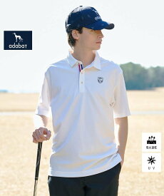 【SALE／30%OFF】adabat 【ADABAT NAVY】吸水速乾/UVカット カノコエンブレム半袖ポロシャツ アダバット トップス ポロシャツ ホワイト ブラック ピンク【送料無料】