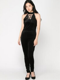 【SALE／70%OFF】GUESS (W)Sl Dorian Lace Up Jumpsuit ゲス オールインワン・オーバーオール オーバーオール・サロペット ブラック【送料無料】