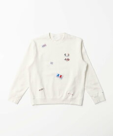 Mademoiselle NON NON AZUMAラフィ裏毛 ワッペントレーナー マドモアゼルノンノン トップス スウェット・トレーナー ネイビー グレー ホワイト ブルー ピンク【送料無料】