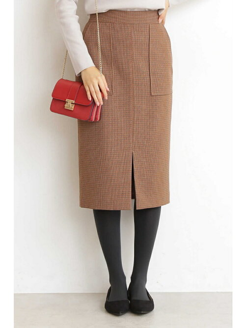 N Natural Beauty Basic 千鳥柄フロントスリットスカート Rakuten N Natural Beauty Basic 千鳥柄フロントスリットスカート Rakuten