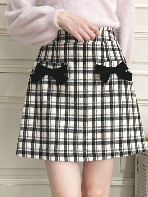 Lodispotto Ray12月号掲載 フワチェックリュバンミニスカート Rakuten Fashion 楽天ファッション 旧楽天ブランド アベニュー Bm2849