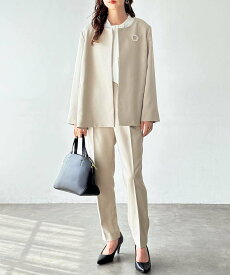 【SALE／40%OFF】GeeRA 【2点セット】フレアーラインジャケットセット ジーラ スーツ・フォーマル セットアップスーツ ベージュ ネイビー【送料無料】