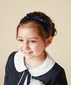 【SALE／10%OFF】a.v.v [KIDS]グログランフリルリボンカチューシャ アー・ヴェ・ヴェ ヘアアクセサリー その他のヘアアクセサリー ネイビー ホワイト