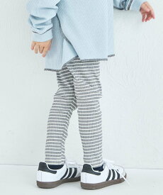 pairmanon 【リンクコーデ】無地 花柄 10分丈 リラックスリブレギンス/キッズ ペアマノン 靴下・レッグウェア レギンス・スパッツ ピンク ブルー ベージュ ブラック ホワイト グリーン パープル ワインレッド