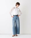 サイド切替オーバルデニムパンツ