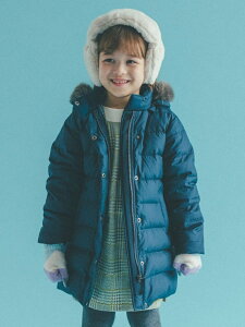 UNITED ARROWS green label relaxing 【キッズ】〔撥水加工〕〔マシンウォッシャブル〕ガールズロングダウンコート ユナイテッドアローズ グリーンレーベルリラクシング コート/ジャケット ダウンジャケット ネイビー【送料無料】