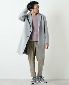 【SALE／50%OFF】MEN'S MELROSE SUPER110'S ビーバーチェスターコート メンズメルローズ ジャケット・アウター チェスターコート グレー ベージュ【送料無料】