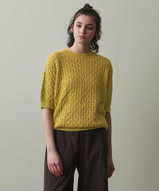 Steven Alan ＜Steven Alan＞コードヤーン プルオーバー ニット ビューティー＆ユース　ユナイテッドアローズ トップス ニット イエロー ホワイト ネイビー【送料無料】