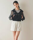 レーザーカットデニムショートパンツ