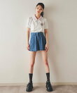 レーザーカットデニムショートパンツ
