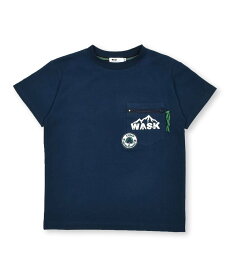 WASK 【速乾】キャンプワッペンアウトドア天竺Tシャツ(100~160cm) ベベ オンライン ストア トップス カットソー・Tシャツ イエロー ネイビー【送料無料】