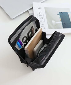 T.S.L 【軽量/収納力/プレゼント】メッシュスクエアポーチ縦型 トライシル 財布・ポーチ・ケース ポーチ ピンク グレー ブラック