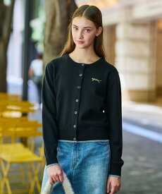 【SALE／10%OFF】DRESSTERIOR 【CLASSY.12月号掲載】タイガーエンブロイダリークルーネックカーディガン ドレステリア トップス カーディガン グレー ブラック レッド ベージュ【送料無料】
