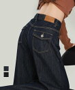ワイドデニムパンツ ハイウエストジーンズ