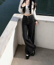 ワイドデニムパンツ ハイウエストジーンズ