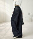 ワイドデニムパンツ ハイウエストジーンズ