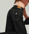 ワイドデニムパンツ ハイウエストジーンズ