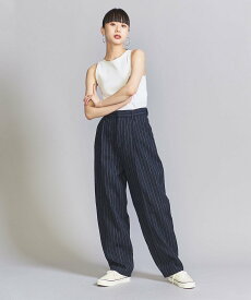 【SALE／50%OFF】BEAUTY&YOUTH UNITED ARROWS 麻コットン タック カーブパンツ -ウォッシャブル- ユナイテッドアローズ アウトレット パンツ その他のパンツ ネイビー ベージュ【送料無料】