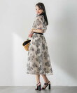 ブーケ刺繍オーガンジースカート