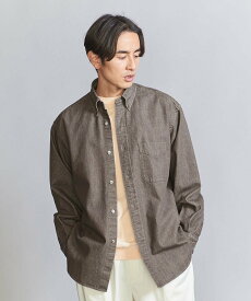 【SALE／70%OFF】BEAUTY&YOUTH UNITED ARROWS カラーデニム ボタンダウン グランデ シャツ ユナイテッドアローズ アウトレット トップス シャツ・ブラウス ベージュ ブラウン【送料無料】