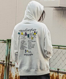 【SALE／50%OFF】Mark Gonzales (M)Mark Gonzales/MGO-23104 バックプリントプルパーカー シフォン トップス パーカー・フーディー ブラック ベージュ ネイビー ホワイト グレー【送料無料】
