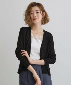 grove 【接触冷感/UVカットetc】夏に嬉しい機能付き!ベーシックショートカーディガン グローブ トップス カーディガン グレー ブラウン ホワイト ブラック