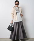 フレアマキシスカート<大きいサイズ有>シックスタイル