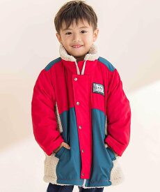 【SALE／30%OFF】Noeil aime BeBe タフタxボア異素材配色マウンテンパーカー(90~130cm) ベベ オンライン ストア ジャケット・アウター ミリタリージャケット レッド【送料無料】