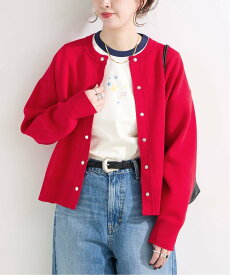 B.C STOCK ウォッシャブル / 接結ニットカーディガン ベーセーストック トップス カーディガン レッド グレー ホワイト【送料無料】