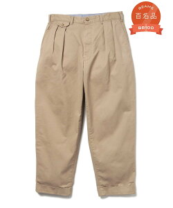 BEAMS PLUS 2 Pleats Twill �r�[���X ���� �p���c �`�m�p���c �l�C�r�[ �J�[�L�O���[�� �u���b�N �x�[�W�� �O���[���y���������z