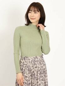 【SALE／50%OFF】m.f.editorial ふわもちリブニット ハイネックプルオーバー タカキュー トップス ニット グリーン グレー ブラック オレンジ ベージュ ブルー