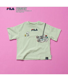 BREEZE WEB限定 PEANUTS*FILA(フィラ)コラボ スニーカーアート エフオーオンラインストア トップス カットソー・Tシャツ グリーン オレンジ ホワイト【送料無料】