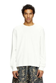 【SALE／40%OFF】DIESEL メンズ 長袖Tシャツ T-ADJUST-LS-SLITS-R17 ディーゼル トップス カットソー・Tシャツ ホワイト ブラック【送料無料】