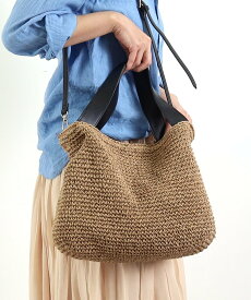 【SALE／40%OFF】COOCO ペーパー2WAYトートバッグ/A4対応 プードゥードゥー バッグ かごバッグ グレー ブラック ブラウン