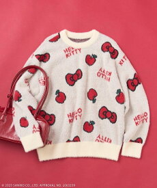 【SALE／45%OFF】FREAK'S STORE 「HELLO KITTY」 シャギー リボン 総柄 ニット 25AW フリークスストア トップス ニット ネイビー ホワイト【送料無料】
