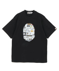 A BATHING APE MULTI LOGO BIG APE HEAD RELAXED FIT TEE ア ベイシング エイプ トップス カットソー・Tシャツ ブラック ホワイト【送料無料】