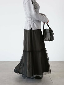 【SALE／48%OFF】Lugnoncure リバーシブルチュールスカート テチチ スカート その他のスカート グレー カーキ ブラック