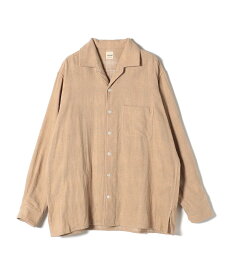 SHIPS Days 【SHIPS DAYS別注】UNDYED: ダブルガーゼ チェック オープンカラー シャツ シップス トップス シャツ・ブラウス ブラウン カーキ【送料無料】