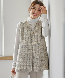 【SALE／30%OFF】23区 L 【VERY掲載】GIOLICAツイード フォルム ジレ ニジュウサンク ジャケット・アウター その他のジャケット・アウター【送料無料】