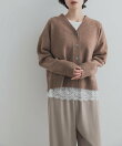 AQUAウールカシミヤVネックカーディガン