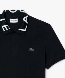 LACOSTE オーガニックコットン ミニ鹿の子 通気性 ストレッチ ジャカードリブニットカラーポロシャツ ラコステ トップス ポロシャツ ブラック グレー ブルー【送料無料】