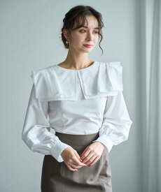 31 Sons de mode TT538107 ビッグカラーブラウス トランテアン ソン ドゥ モード トップス シャツ・ブラウス ホワイト ブラック【送料無料】