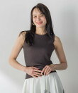 LUCINDAリブノースリーブニット