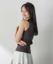 LUCINDAリブノースリーブニット