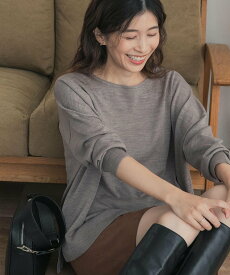 URBAN RESEARCH DOORS ウォッシャブルウールワイドプルオーバー アーバンリサーチドアーズ トップス ニット ブルー カーキグリーン オレンジ ベージュ【送料無料】