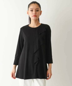 【SALE／50%OFF】HIROKO BIS アシンメトリーフリルデザインチュニック /洗える ヒロコ ビス ワンピース・ドレス チュニック ブラック【送料無料】